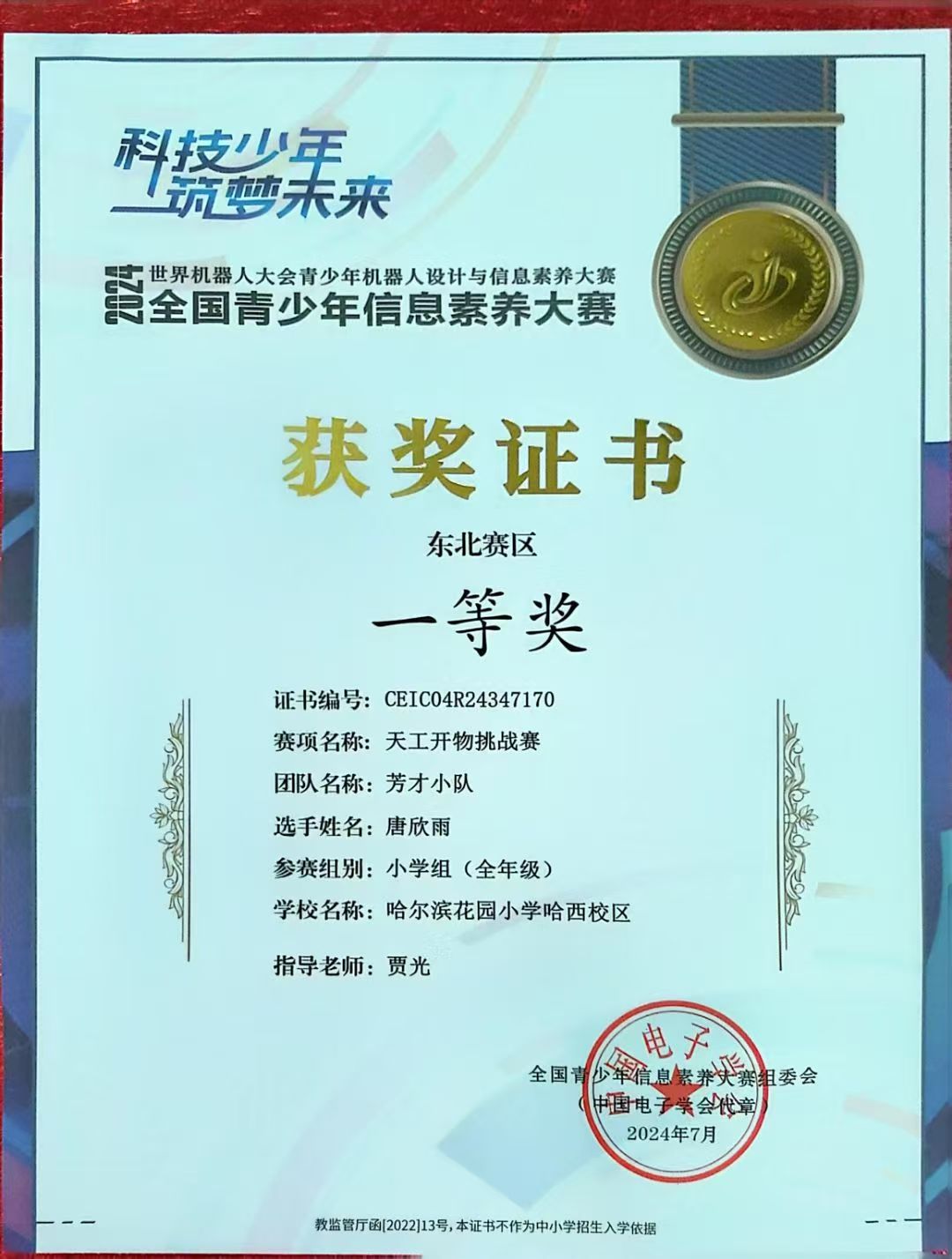 信息素养大赛天工开物一等奖